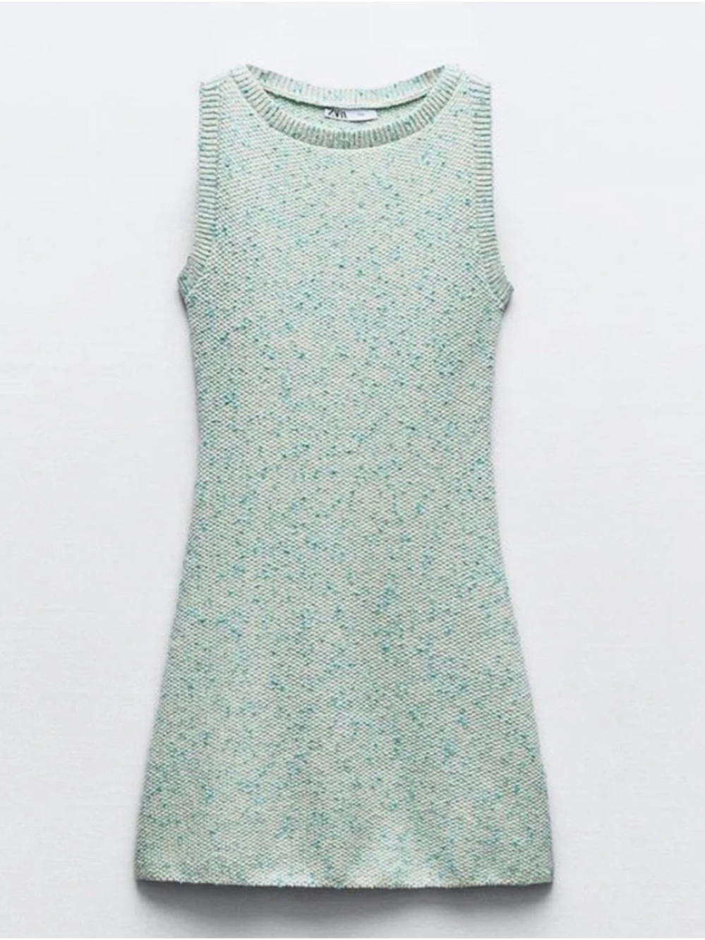 Zara Women’s Size Small Mint Speckled Knit Tank Dress
